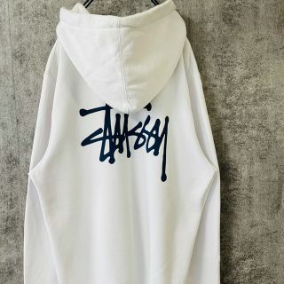 STUSSY ステューシー パーカー デカロゴ 白-