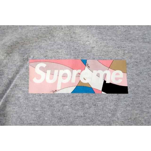 トップスM)Supreme Emilio Pucci Box Logo Tee灰/ピンク