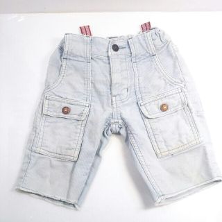 デニムダンガリー(DENIM DUNGAREE)のDENIM DUNGAREE 麻混 ライトブルー 半ズボン 110㎝(パンツ/スパッツ)