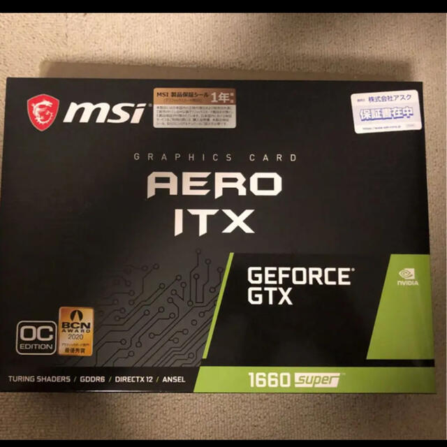 スマホ/家電/カメラGeForce Msi GTX 1660 SUPER AERO ITX OC