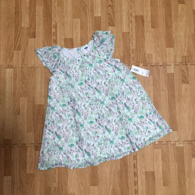 Old Navy(オールドネイビー)のワンピース 85cm／ミントグリーンボタニカル柄 キッズ/ベビー/マタニティのキッズ服女の子用(90cm~)(ワンピース)の商品写真