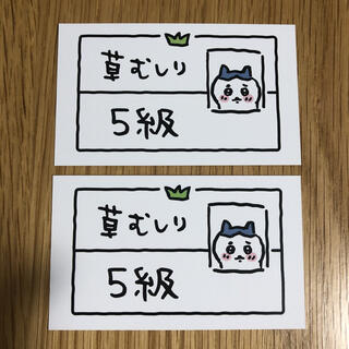 ハチワレ 草むしり検定 5級 カード 2枚(キャラクターグッズ)
