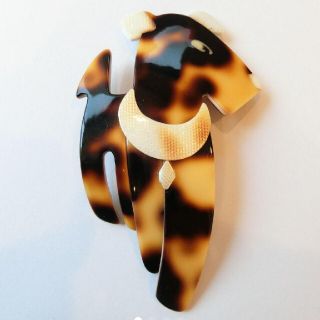 34 【LEA STEIN】アンティーク ブローチ セルロイド 犬 | tuambiente.mx