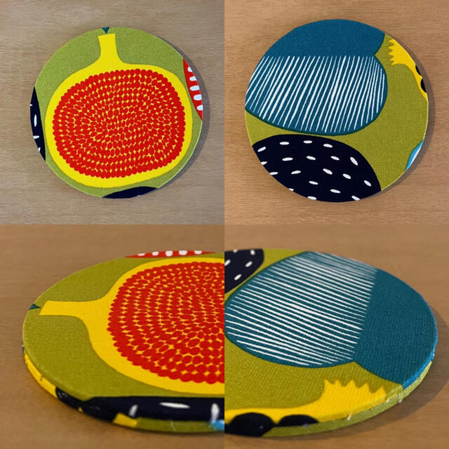 marimekko(マリメッコ)のマリメッコ  カルトナージュコースター2枚組 ハンドメイドのハンドメイド その他(その他)の商品写真