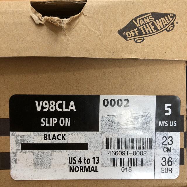 VANS  V98CLA  SLIP ON  スリッポン　23cm  ブラック