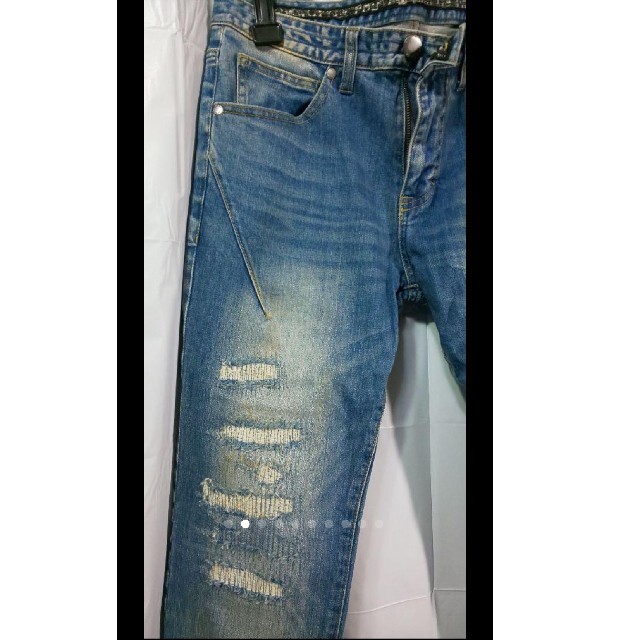 NUMBER (N)INE(ナンバーナイン)の未使用 NUMBER (N)INE denim ダメージスキニーデニム メンズのパンツ(デニム/ジーンズ)の商品写真