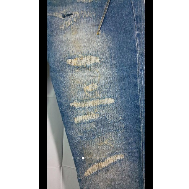 NUMBER (N)INE(ナンバーナイン)の未使用 NUMBER (N)INE denim ダメージスキニーデニム メンズのパンツ(デニム/ジーンズ)の商品写真