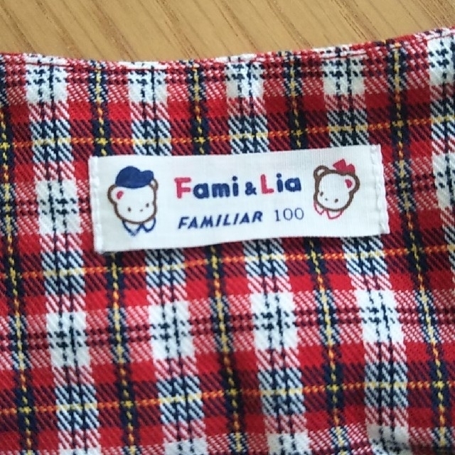 familiar(ファミリア)のお値下げ☆　ファミリア 赤チェック ワンピース 100 キッズ/ベビー/マタニティのキッズ服女の子用(90cm~)(ワンピース)の商品写真