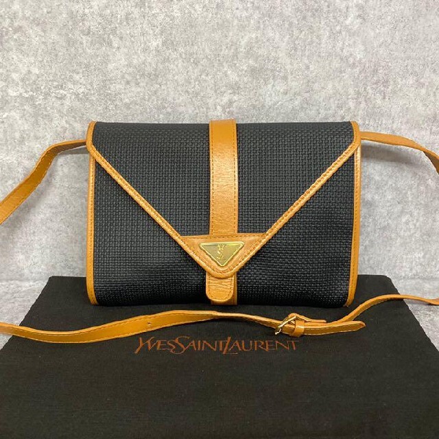 美品 YSL サンローラン ヴィンテージ ロゴ 金具 ミニ ショルダーバッグ