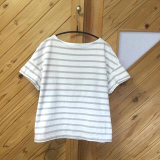 ムジルシリョウヒン(MUJI (無印良品))の今季　無印　太番手天竺編み　ボートネックTシャツ　M〜L(Tシャツ(半袖/袖なし))