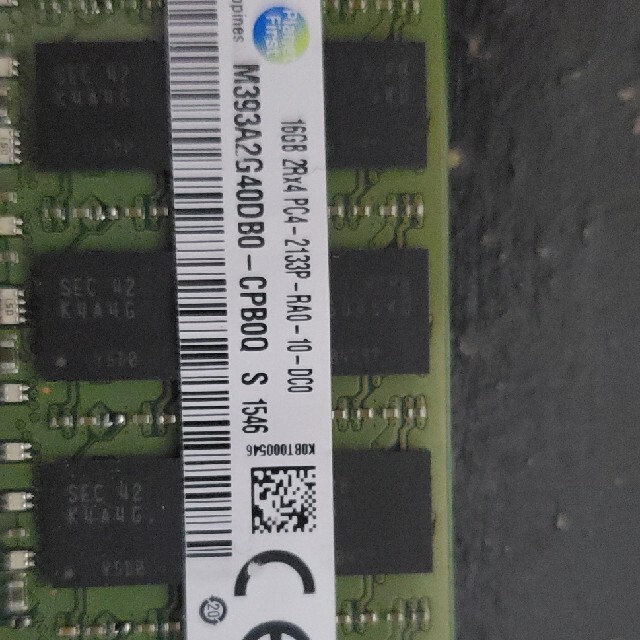 Samsung ddr4 16g メモリーreg ecc rdimmスマホ/家電/カメラ