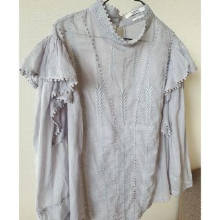 イザベルマラン(Isabel Marant)のISABEL MARANT ETOIRE フリル刺繍ブラウスイザベルマラン36(シャツ/ブラウス(長袖/七分))