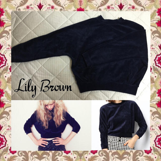 Lily Brown(リリーブラウン)の♡Lily Brown♡ベロアクロップドトップス♡ レディースのトップス(ニット/セーター)の商品写真