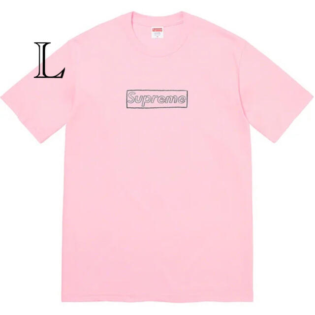 supreme KAWS Chalk Logo Tee Light Pink L