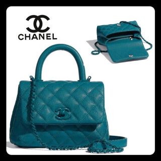 シャネル(CHANEL)の★CHANEL【フラップバッグ/MINI】◆ターコイズ◆キャビアスキン(ハンドバッグ)