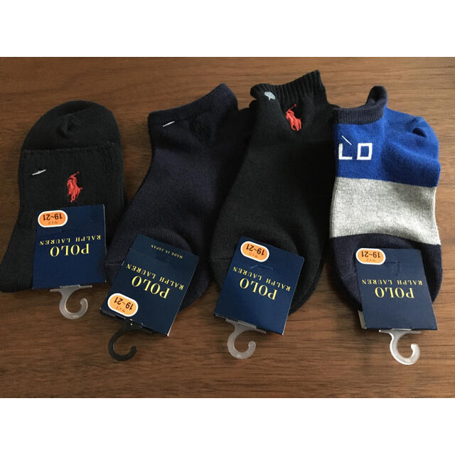 POLO RALPH LAUREN(ポロラルフローレン)の新品　ラルフローレン靴下2足　19-21㎝　通学ソックス　 キッズ/ベビー/マタニティのこども用ファッション小物(靴下/タイツ)の商品写真