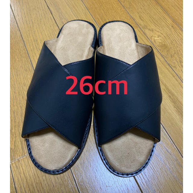 GU(ジーユー)の新品同様　GU メンズ　サンダル　黒　26.0cm メンズの靴/シューズ(サンダル)の商品写真