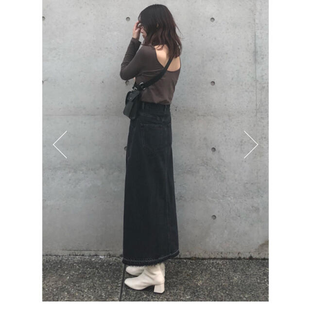 moussy(マウジー)のNEW MOUSSY  DAMAGE HEM A LINE スカート   レディースのスカート(ロングスカート)の商品写真