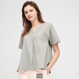 ユニクロ(UNIQLO)のユニクロ　マーセライズコットンキーネックT(Tシャツ(半袖/袖なし))