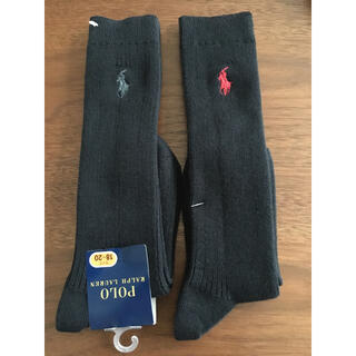 ポロラルフローレン(POLO RALPH LAUREN)の新品　ポロラルフローレンハイソックス2足黒18-20㎝お受験 通学靴下(靴下/タイツ)