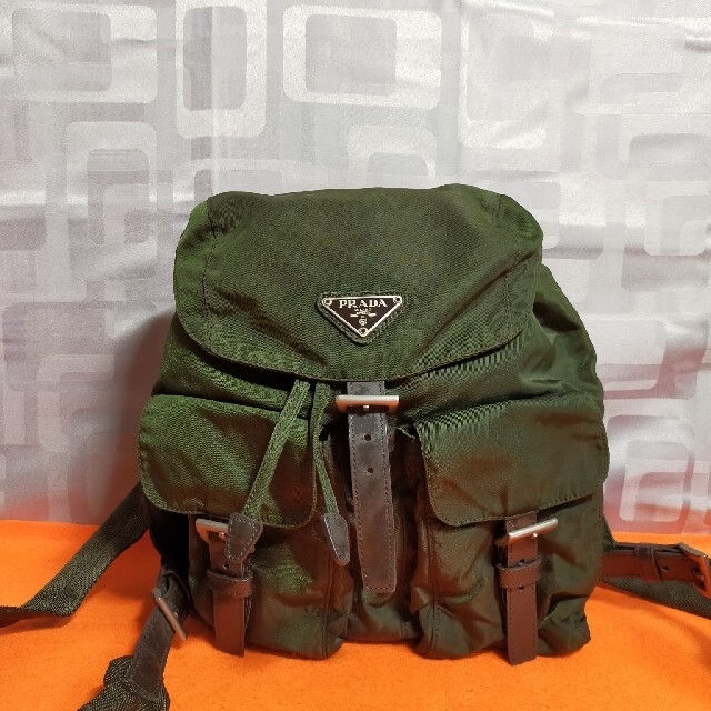 プラダ PRADA ナイロン リュック カーキ 緑 648 本格派ま! 4320円引き