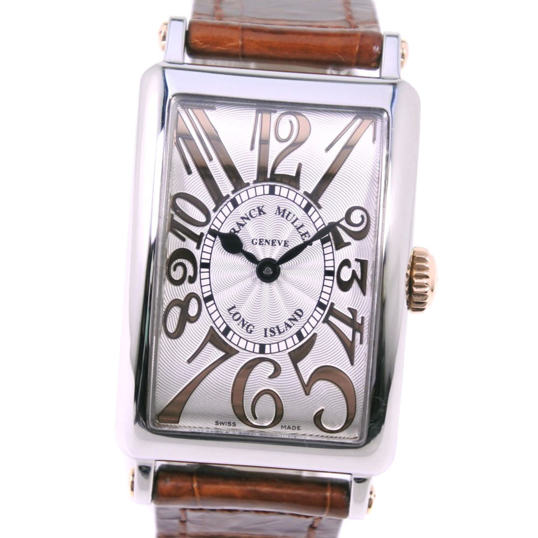 FRANCK MULLER(フランクミュラー)の【FRANCK MULLER】フランクミュラー ロングアイランド レリーフ 902QZ ステンレススチール×クロコダイル×K18PG クオーツ レディース シルバー文字盤 腕時計 レディースのファッション小物(腕時計)の商品写真