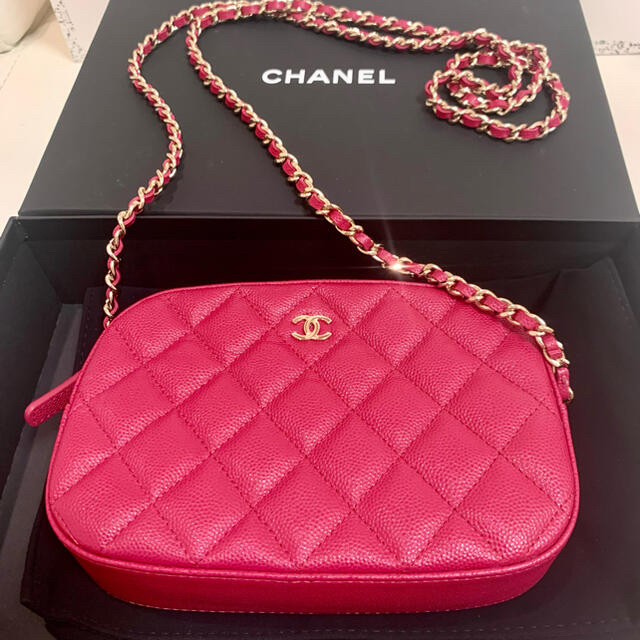 バッグ 秋冬新作 CHANEL カメラバッグ チェーンショルダー ピンク ミニ