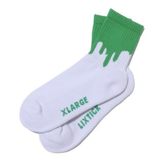 エクストララージ(XLARGE)のXLARGE×LIXTICK DRIP SOCKS◎グリーン(ソックス)