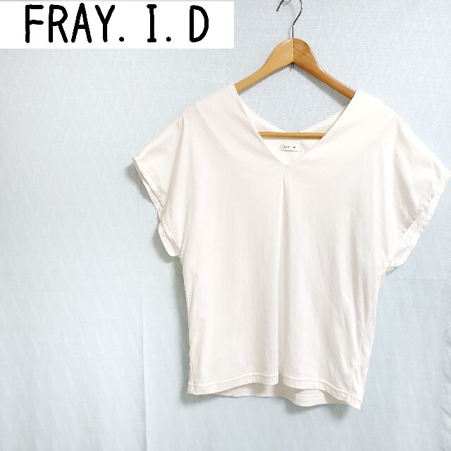 Fray I D フレイid Fray I D 白地 Tシャツ フレンチスリーブ Vネックの通販 By Gjmshop フレイアイディーならラクマ