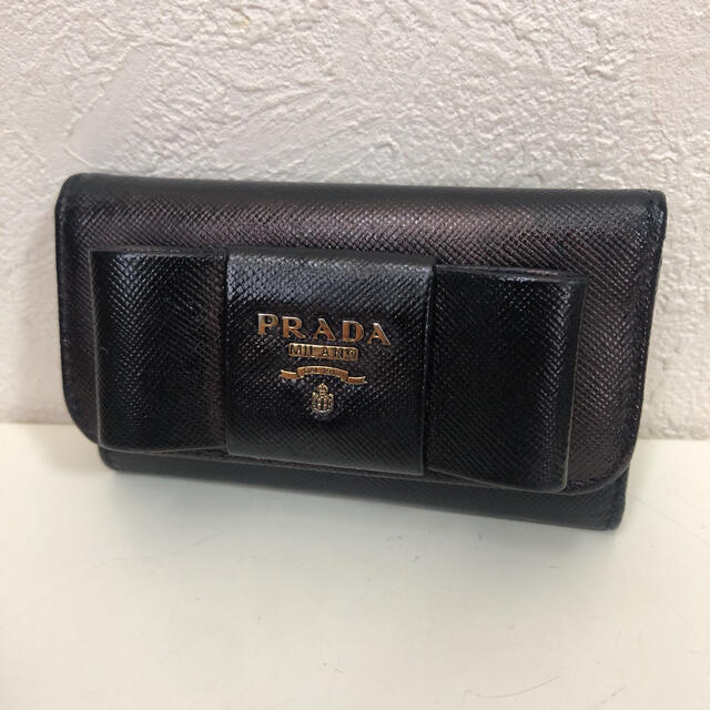 PRADA プラダ キーケース リボンサフィアーノ - キーケース