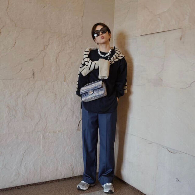 マチャット machatt チンツストレートパンツ ブルー サイズS