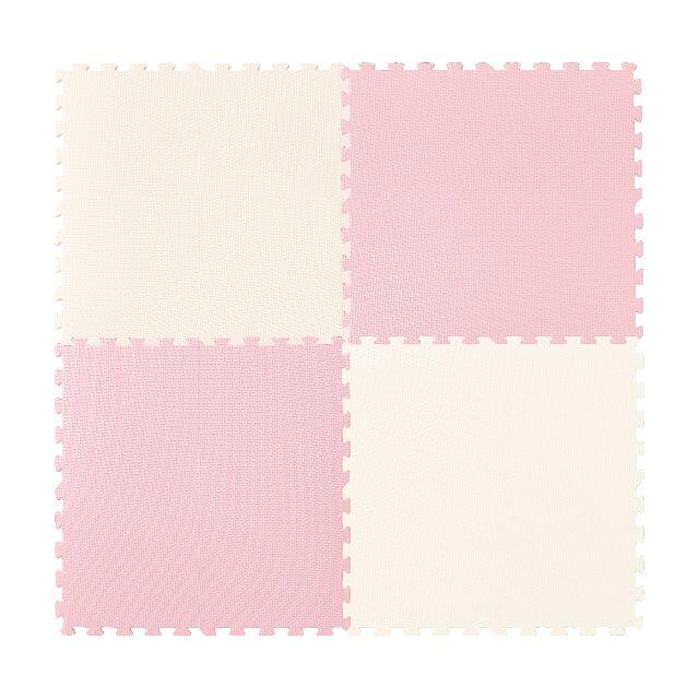 【新品】大判58㎝　ジョイントマット　約6畳用32枚　フチ付き　抗菌　ピンク