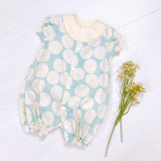 ハンドメイド♡あんぱん柄ベビー服ツーウェイオールロンパース(カバーオール)