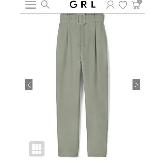 グレイル(GRL)の新品GRLスクエアバックルテーパードパンツ(カジュアルパンツ)