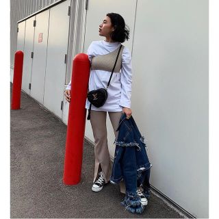 スライ(SLY)のSLY  FRONT SLIT RIB FLARE PT(カジュアルパンツ)