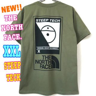 ザノースフェイス(THE NORTH FACE)の厚生地♪ 新品 ノースフェイス STEEP TECK Tシャツ オリーブ XXL(Tシャツ/カットソー(半袖/袖なし))