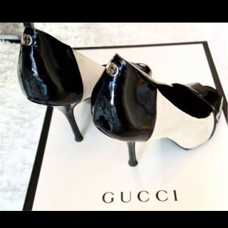 グッチ(Gucci)のGUCCI★グッチ★オープントゥパンプス★ハイヒール★Gマーク★ロゴ(ハイヒール/パンプス)