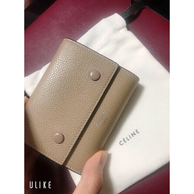 CELINE 財布 ☆超良品☆ ストラップウォレット ラージ クリーム 折り財布