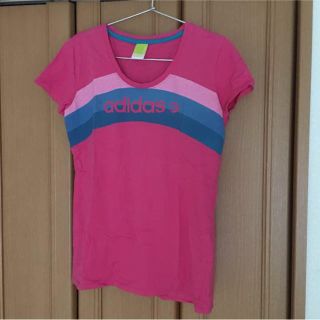 アディダス(adidas)のアディダス Tシャツ ピンクL(Tシャツ(半袖/袖なし))