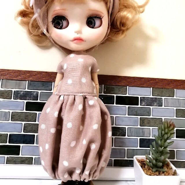 バルーンワンピ ロング リカちゃん服 ブライスアウトフィット www