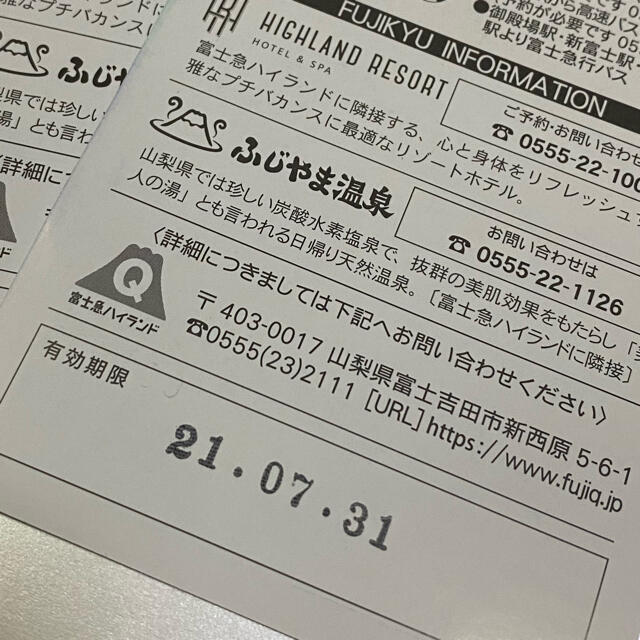 富士急ハイランド フリーパスチケット2枚セット 1