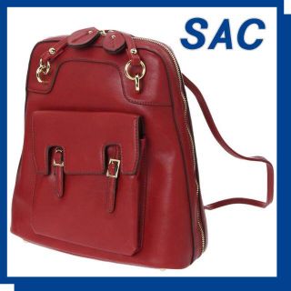 サック(SAC)のSAC　バッグパック　トート　２way （レッド）　タグ付き(リュック/バックパック)