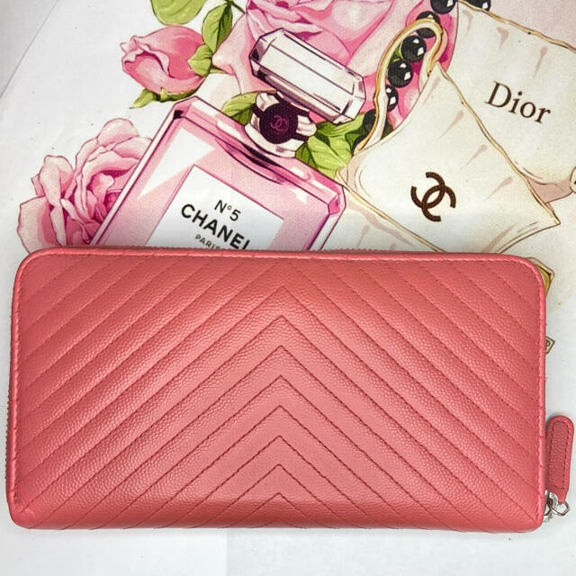 極美品＊CHANEL＊ボーイシャネル＊シェブロン＊Vステッチ＊ラウンドジップ