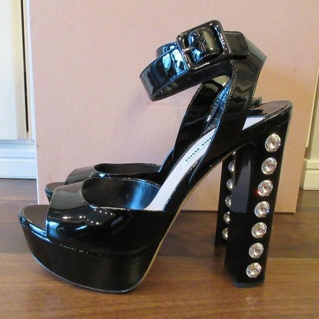 ミュウミュ miumiu MIU(定価18万)オープントゥパンプスの通販 by