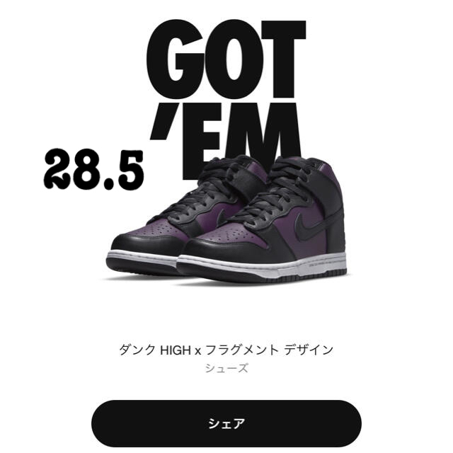 NIKE fragment フラグメント ナイキ ダンク ハイ シティパック