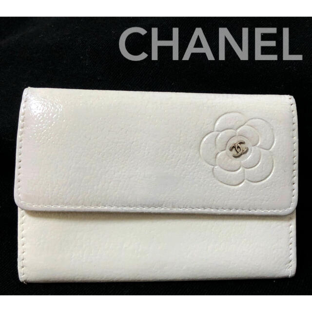 CHANEL シャネル カードケース 名刺入れ カメリア 白 アイボリー