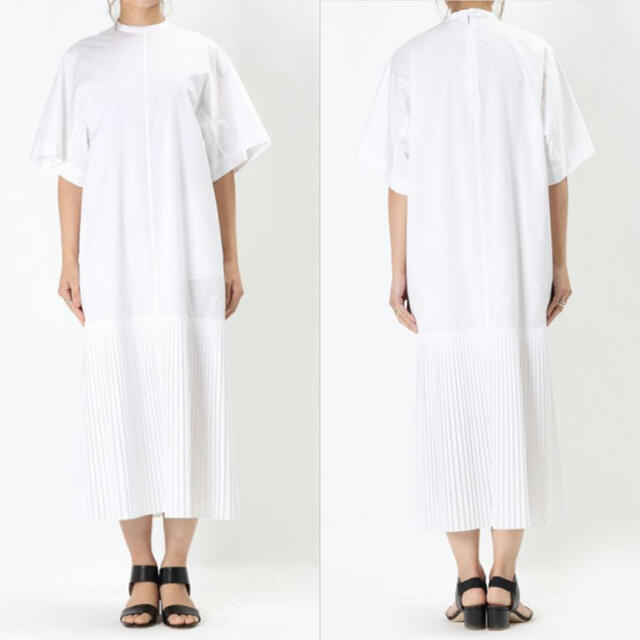 HYKE(ハイク)のHYKE T/C PLEATED SHIRT DREES レディースのワンピース(ロングワンピース/マキシワンピース)の商品写真