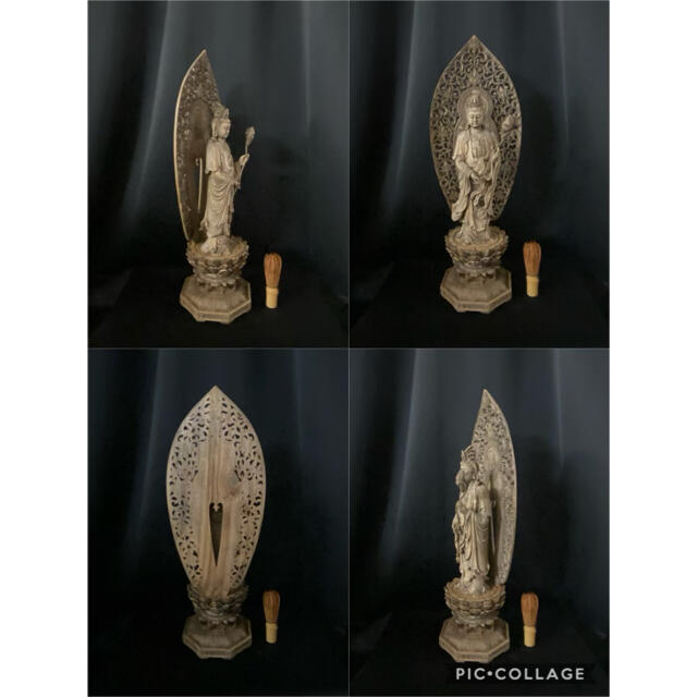 エンタメ/ホビー井波彫刻大型高52cm 仏教工芸　香樟材　古美術 仏師で仕上げ品 阿弥陀如来立像