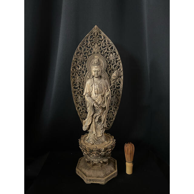 美術品/アンティーク井波彫刻大型高52cm 仏教工芸　香樟材　古美術 仏師で仕上げ品　勢至菩薩立像