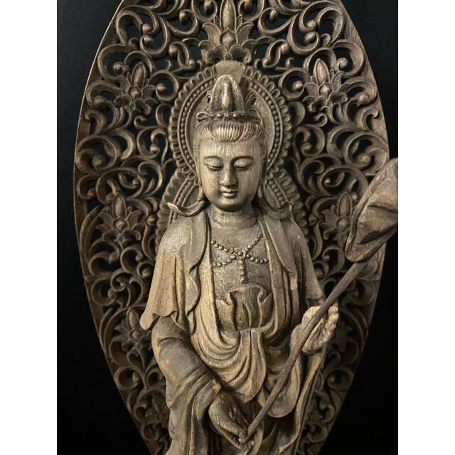 エンタメ/ホビー井波彫刻大型高52cm 仏教工芸　香樟材　古美術 仏師で仕上げ品 阿弥陀如来立像